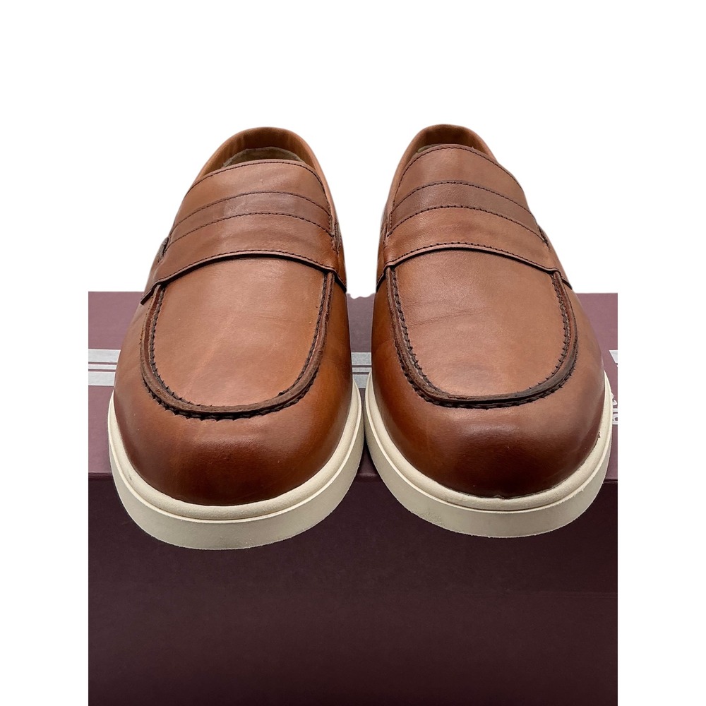 Bruno Magli Ezra Cognac Leather Penny Loafers Shoes MB4EZRB0 Mens 8.5 M